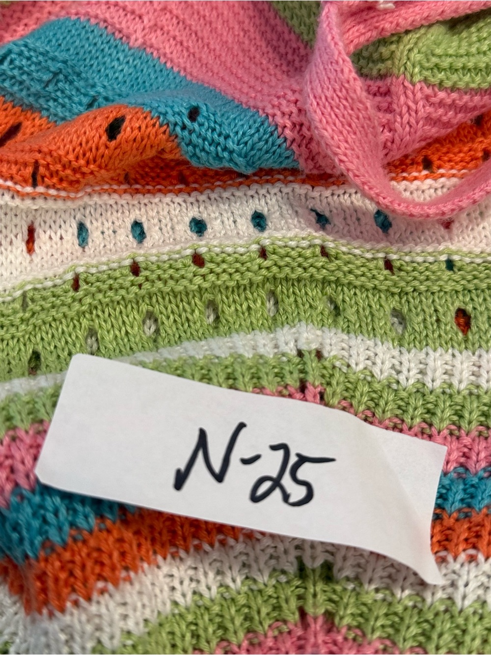 Crave Fame crochet knit sleeveless mini dress pastel retro 70s SM - Picture 11 of 12